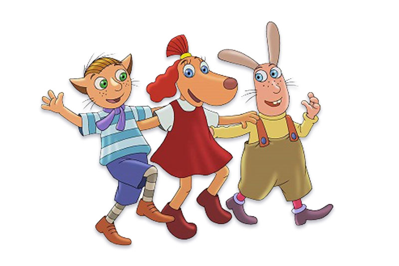 Aabitsategelased Bruno, Lotte ja Albert.
