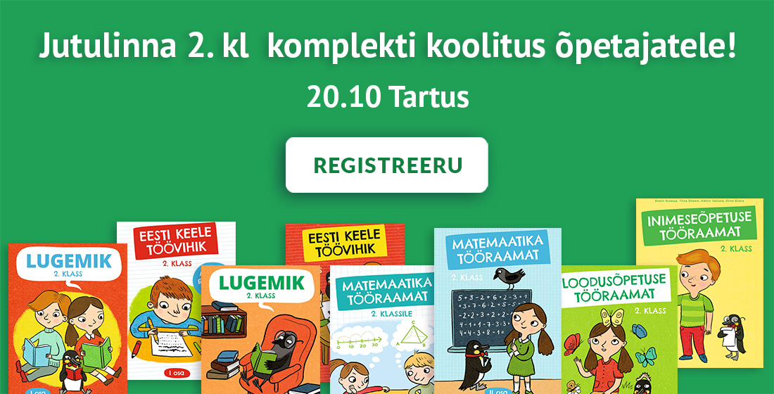 Jutulinna 2. klassi õppekomplekti koolitus õpetajatele. 20.10 Tartus. Registreeru lingil.
